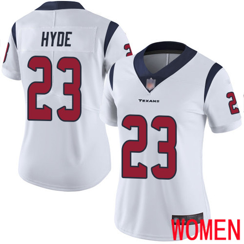 Houston Texans Limited White Women Carlos Hyde Road Jersey NFL Football #23 Vapor Untouchable